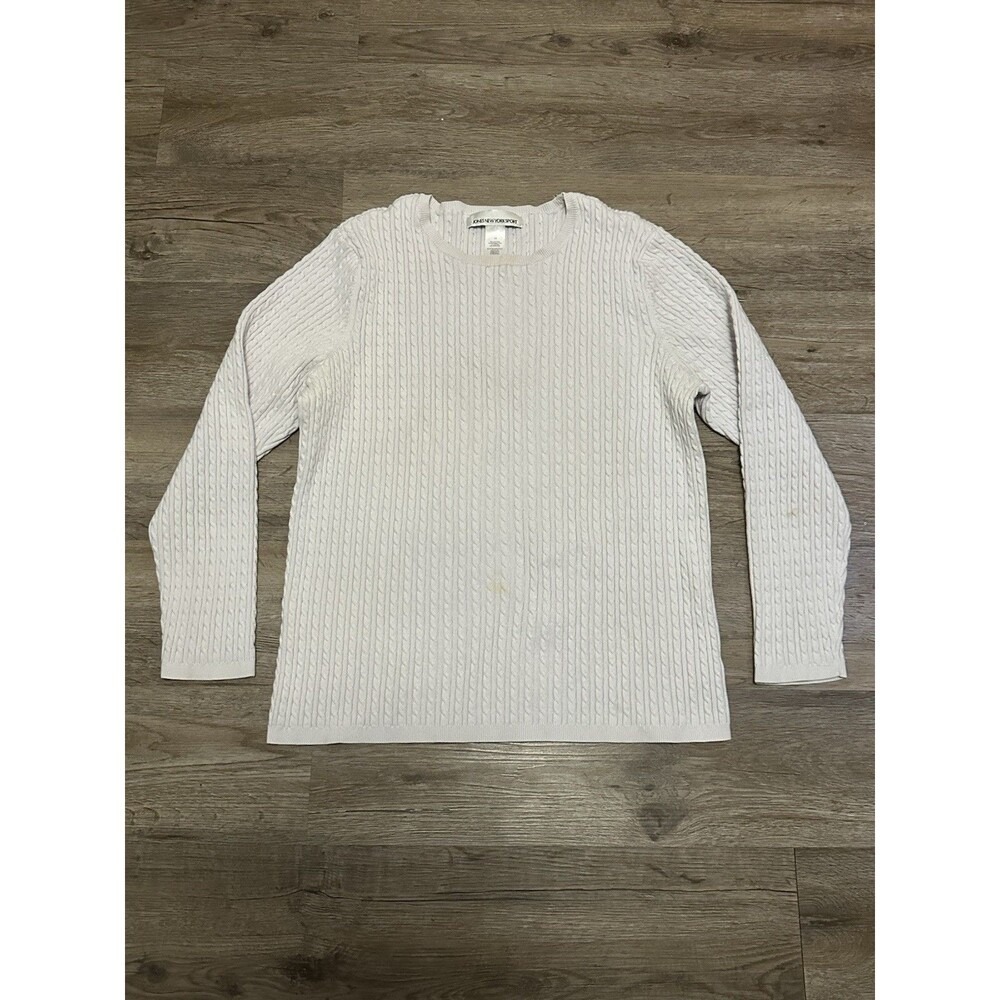 Jones New York Sport Sweater Womens 1X Black Knit Ribbed Pullover‎